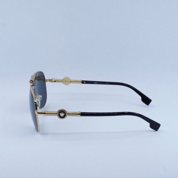 💯 NEW VERSACE VE2236 100287 GOLD/DARK GREY SUNGLASSES - Picture 8 of 10